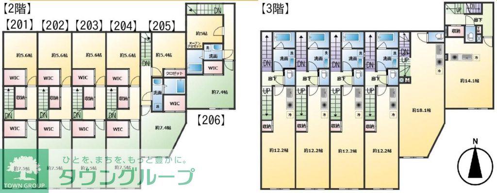 カレンレジデンス(1LDK/2階)の間取り写真