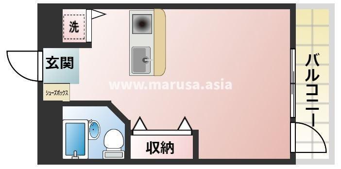 シーラカンスKANDY(ワンルーム/2階)の間取り写真