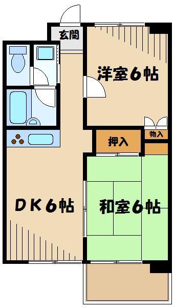 カピトール川崎I(2DK/2階)の間取り写真