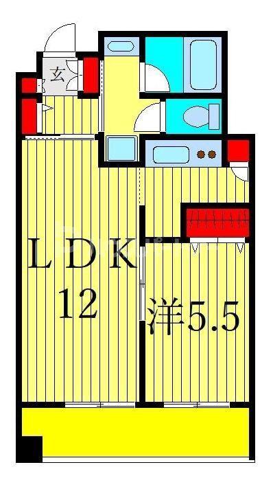 カスタリア荒川(1LDK/5階)の間取り写真