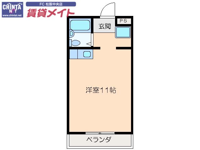 レジデンス学園前(ワンルーム/4階)の間取り写真