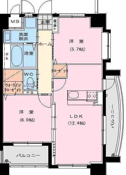 Y´S COURTIII(2LDK/3階)の間取り写真