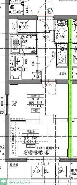 ラヴィエール住吉駅前(2K/3階)の間取り写真