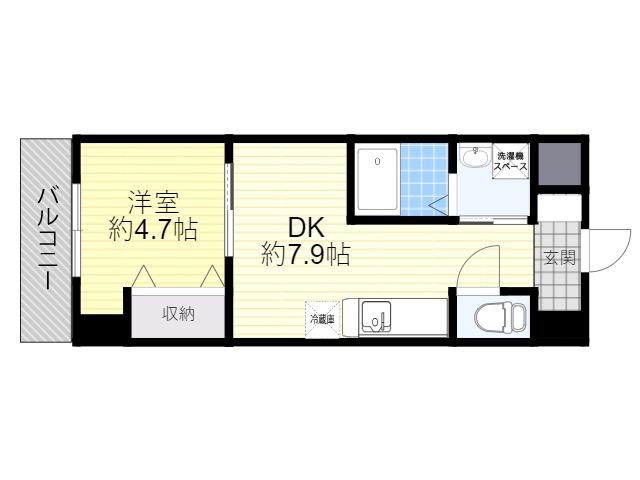 イマサモルゲン弐番館(1DK/2階)の間取り写真