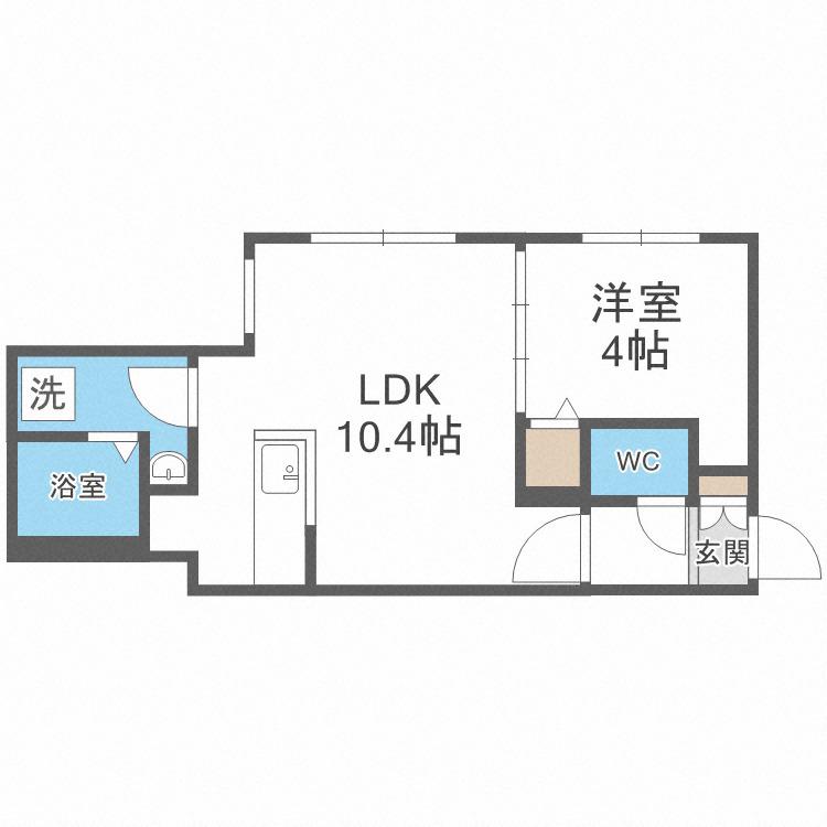 ミカーサN26(1LDK/3階)の間取り写真