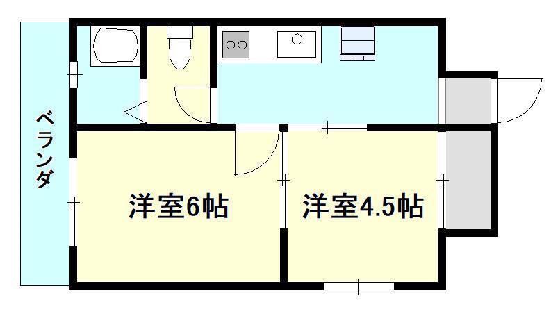 豊マンション(2K/5階)の間取り写真