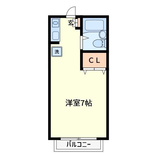 グリーンコーポツー(ワンルーム/2階)の間取り写真