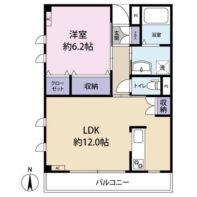 グレイシア(1LDK/1階)の間取り写真