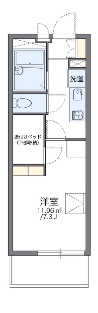 レオパレスサンマルク(1K/1階)の間取り写真