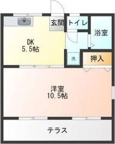 ホリデイハウス正明寺(1DK/2階)の間取り写真