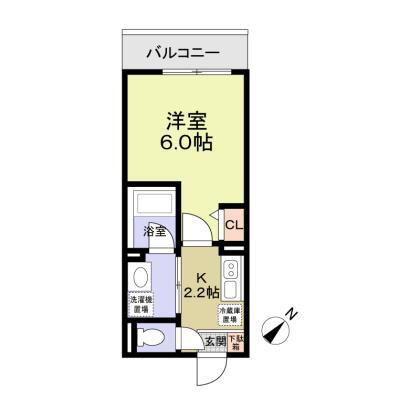 パルトネール横浜二俣川A(1K/1階)の間取り写真