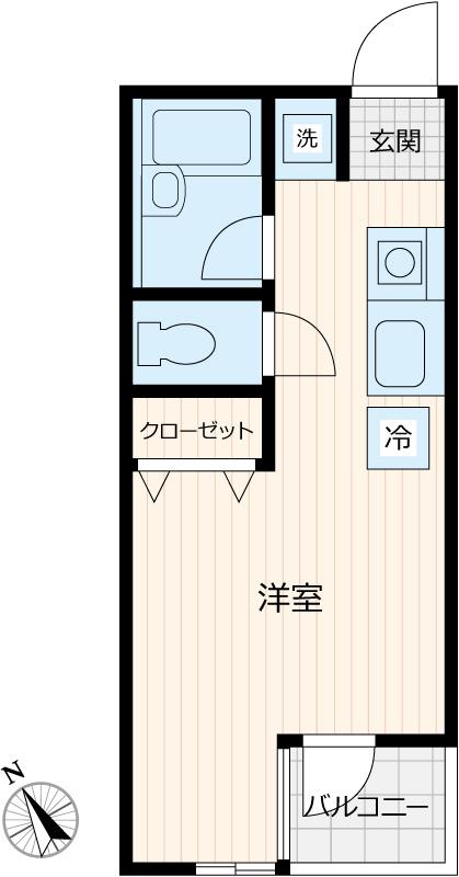 本牧エル2ビル(ワンルーム/2階)の間取り写真