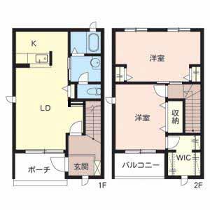 シャーメゾン阿成(2LDK/1階)の間取り写真