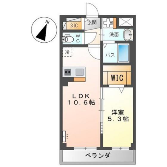 メゾンさくら緑井(1LDK/4階)の間取り写真