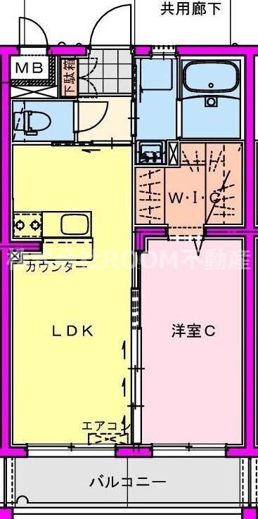 ポルトボヌール姫城RC(1LDK/2階)の間取り写真
