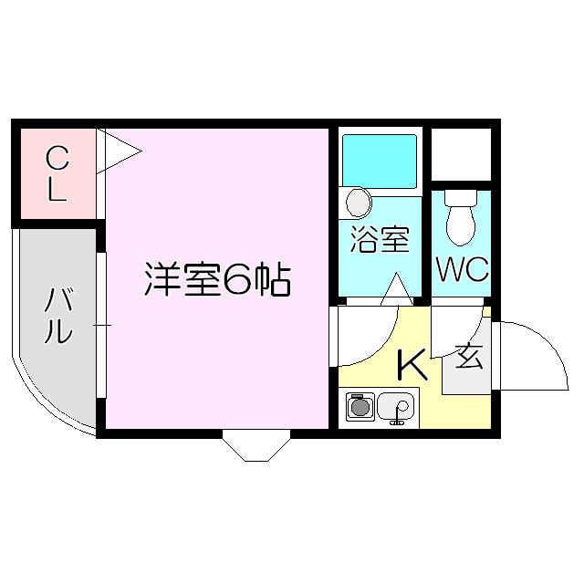 サンモア淡路(1K/3階)の間取り写真
