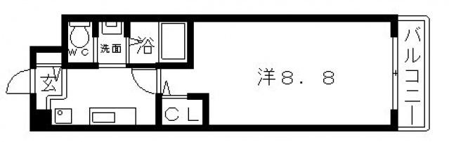 マンション芦紅(1K/6階)の間取り写真