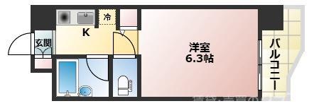 シンセリティ野中(1K/3階)の間取り写真