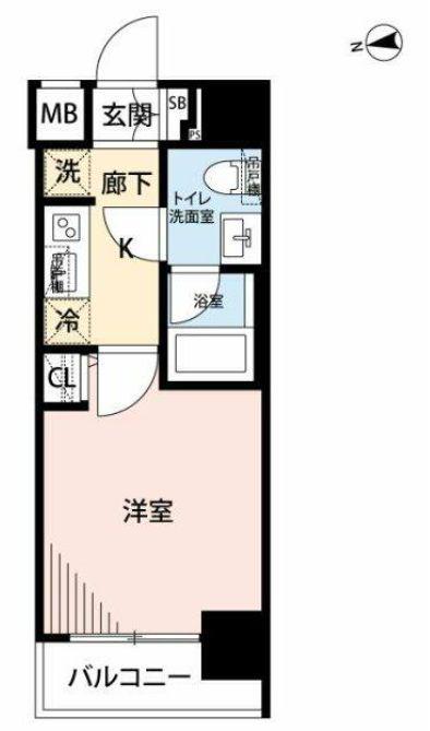 プレールドゥーク池袋(1K/6階)の間取り写真