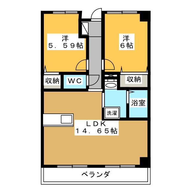 ベルウッドマンション(2LDK/3階)の間取り写真