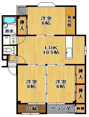 フレッチェセルバンデス(3LDK/3階)の間取り写真
