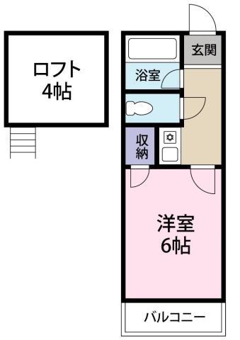 ロフトハウス中津山(1K/1階)の間取り写真