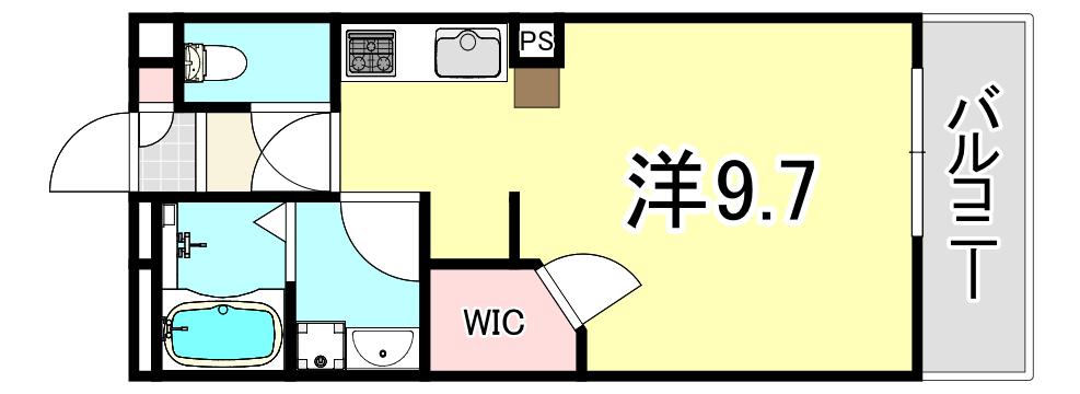 レオネクストSUCRE(1K/3階)の間取り写真