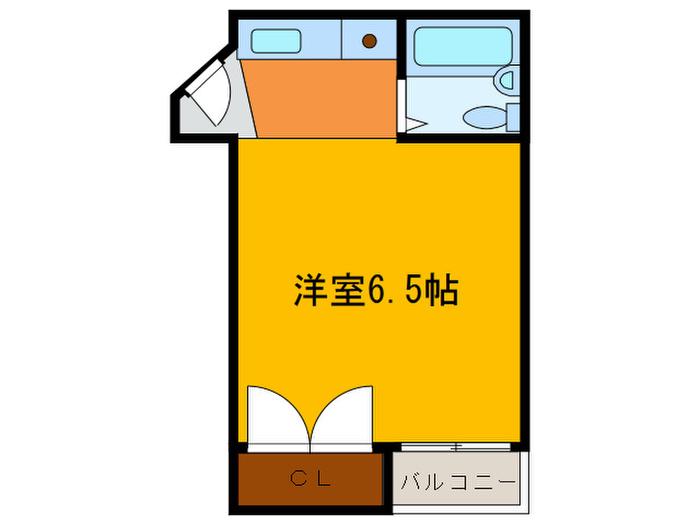 カーサ上汐(ワンルーム/3階)の間取り写真