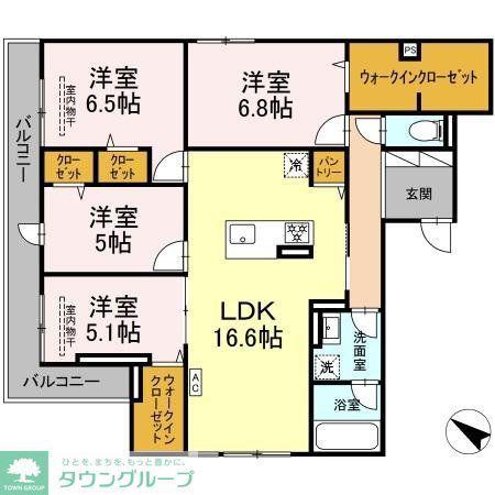 サン・クレール(4LDK/3階)の間取り写真