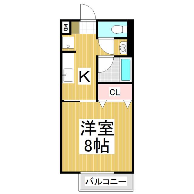 サンライズ(1K/1階)の間取り写真