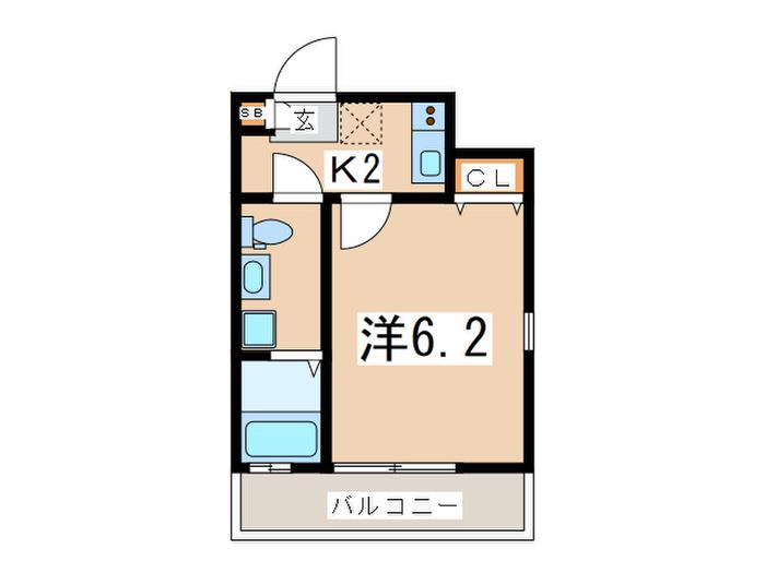 プライムヒルズ和田町(1K/1階)の間取り写真