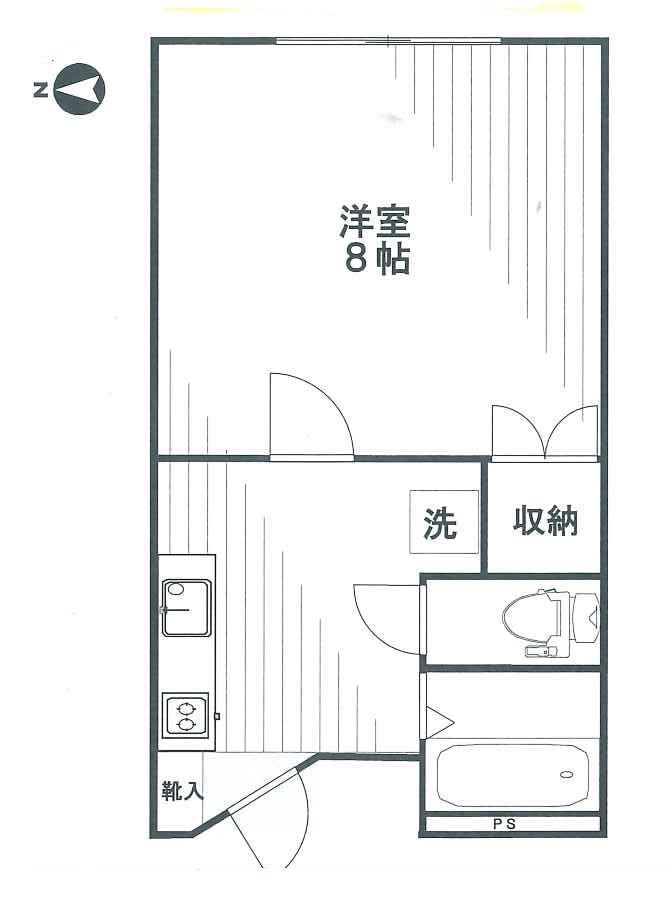 エスペランサ隆美(1K/1階)の間取り写真