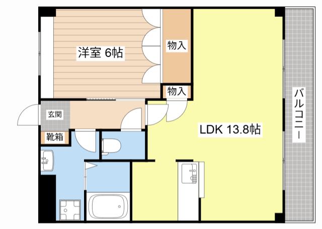 ディアドリーム(1LDK/2階)の間取り写真