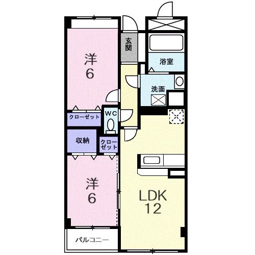 シャンクレール清瀬(2LDK/2階)の間取り写真