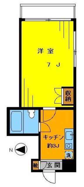 馬橋公園グリーンハイツ(1K/2階)の間取り写真