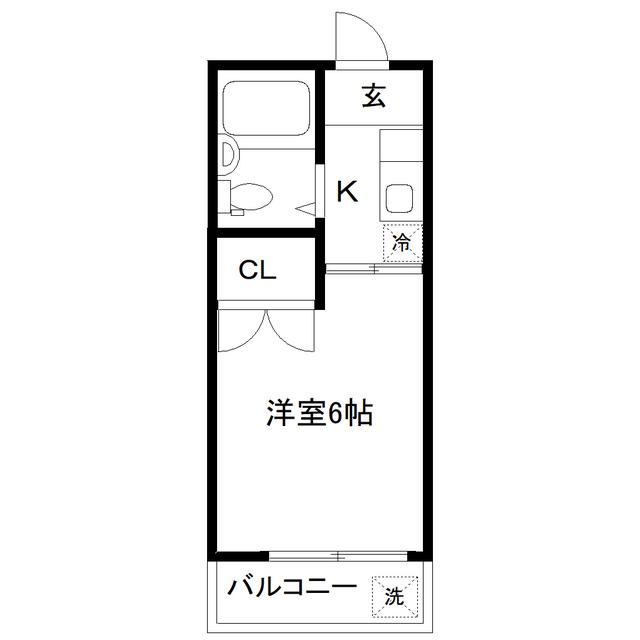 須川ハウス(1K/1階)の間取り写真