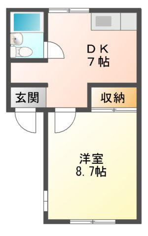 サンヒルズ(1DK/1階)の間取り写真