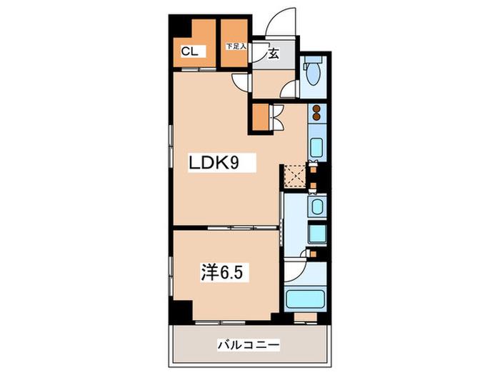 HF新横浜レジデンス(1LDK/3階)の間取り写真