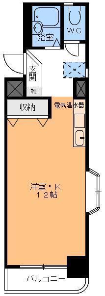 アルバートル亜沙野(ワンルーム/3階)の間取り写真