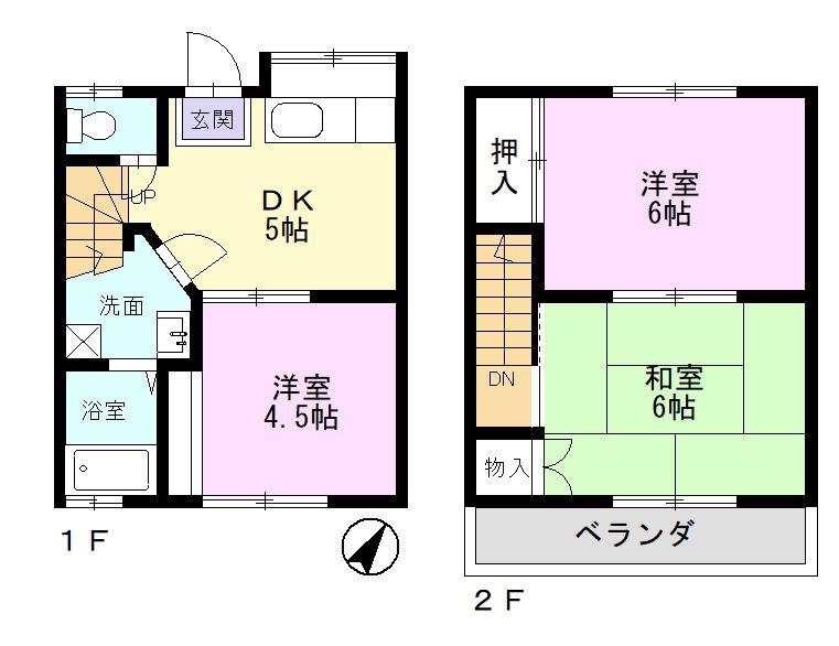 ハイツ秋葉B(3DK/1階)の間取り写真