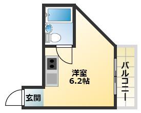 JPアパートメント東住吉III(ワンルーム/3階)の間取り写真