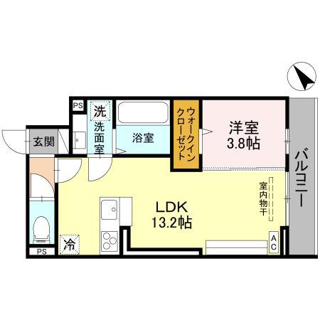 D-ROOM川端町 103(1LDK/1階)の間取り写真