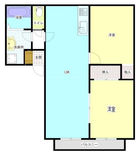 エーデルハイムはしかべ(2LDK/2階)の間取り写真