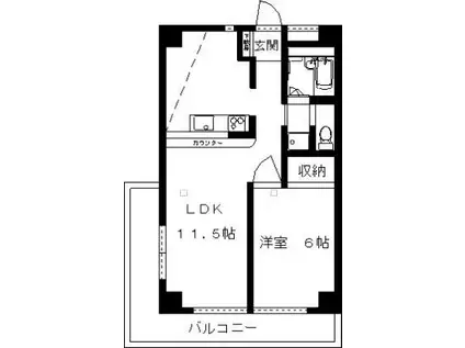 サニーセゾン杉本(1LDK/3階)の間取り写真