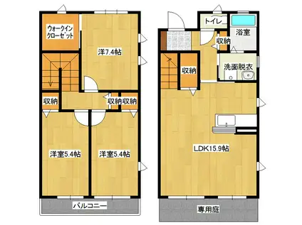 メゾン白岩 (3LDK/1階)の間取り写真