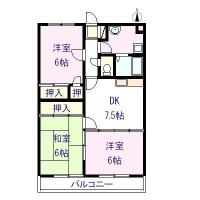 エポック(3DK/3階)の間取り写真