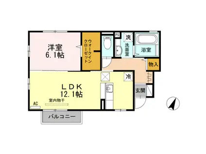 グランコート A101(1LDK/1階)の間取り写真