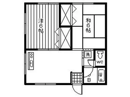 ヴィレッジ大里(2DK/2階)の間取り写真