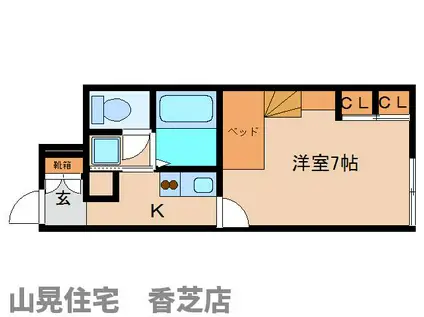 レオパレス21 ハルサキ(1K/1階)の間取り写真