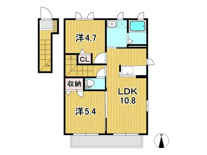 メゾンメロディ(2LDK/2階)の間取り写真